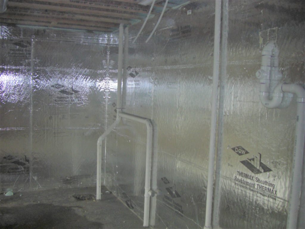 New insulation in a commercial building