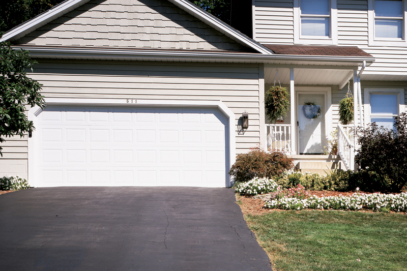 White garage door